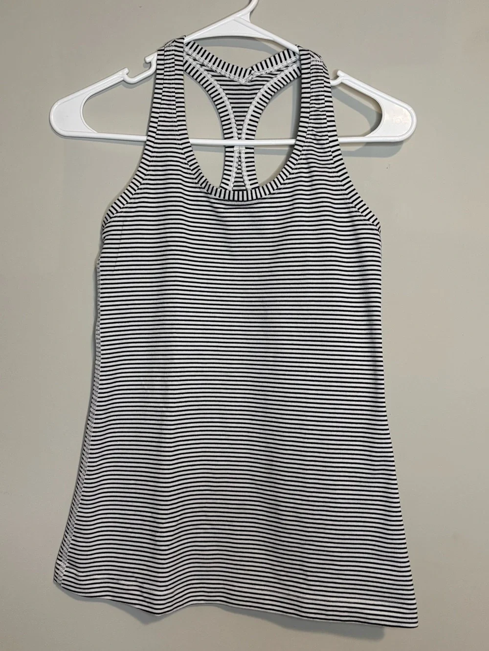 Lululemon Striped Racerback Tank Top - Black & White - Size: 6
